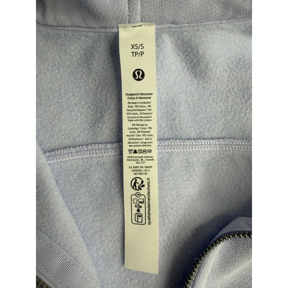 Lululemon Scuba Oversized Full-Zip Hoodie XS/S Athleisure Activewear Boxy Crop - Picture 8 of 10
